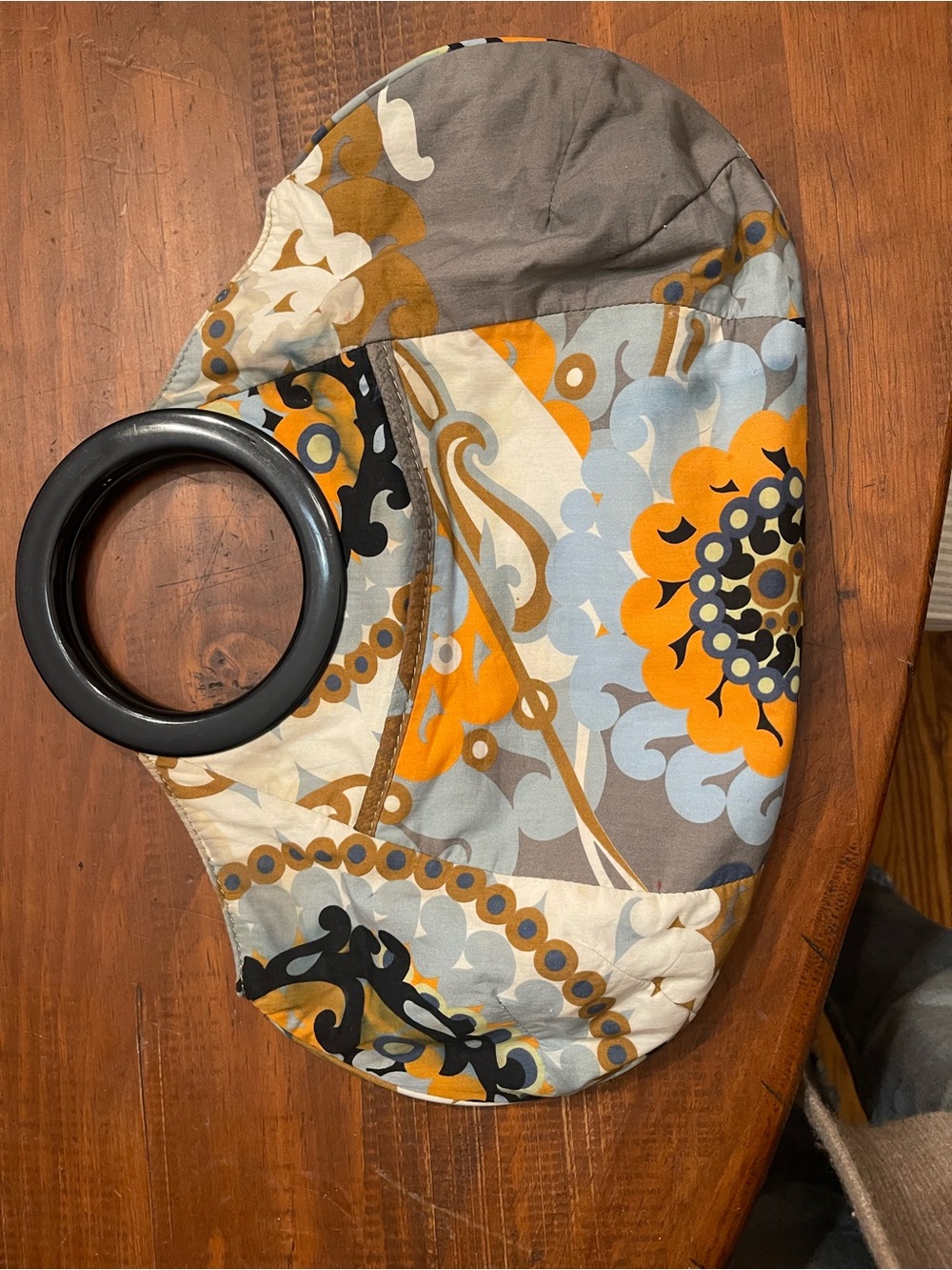J. Crew Floral Quilted Tote in Gray, Orange, Blue, Black